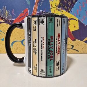 Classic Rock music coffee Mug cassette tape stack